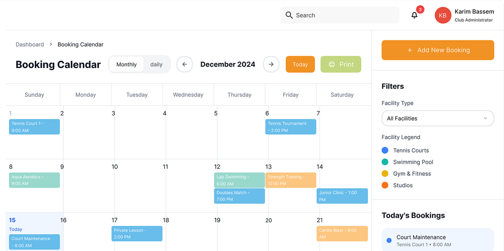 Booking Calendar